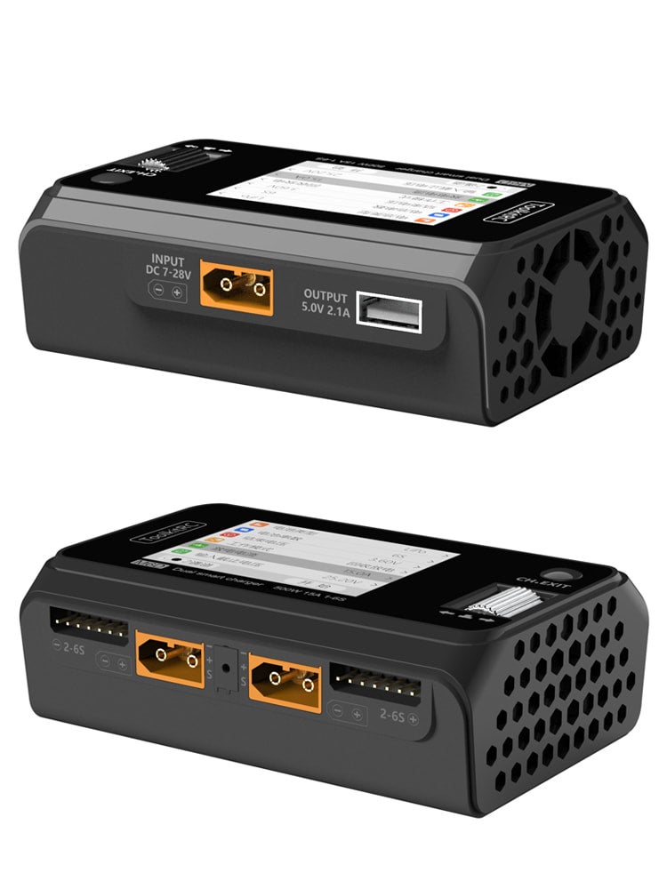 Chargeur ToolkitRC M6D 500 W 15 A Dual 1-6S - TK11500 Chargeur ToolkitRC M6D 500 W 15 A Dual 1-6S - TK11500